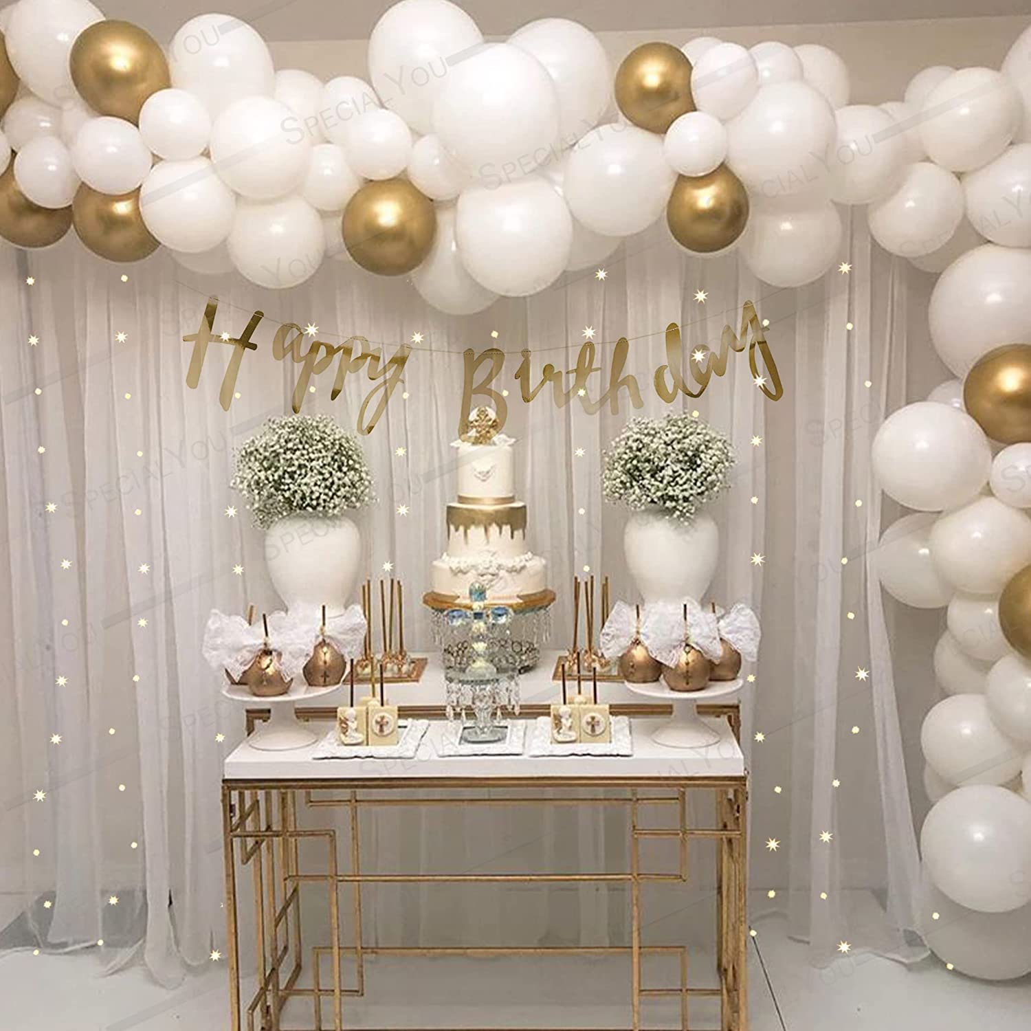 White theme birthday decoration