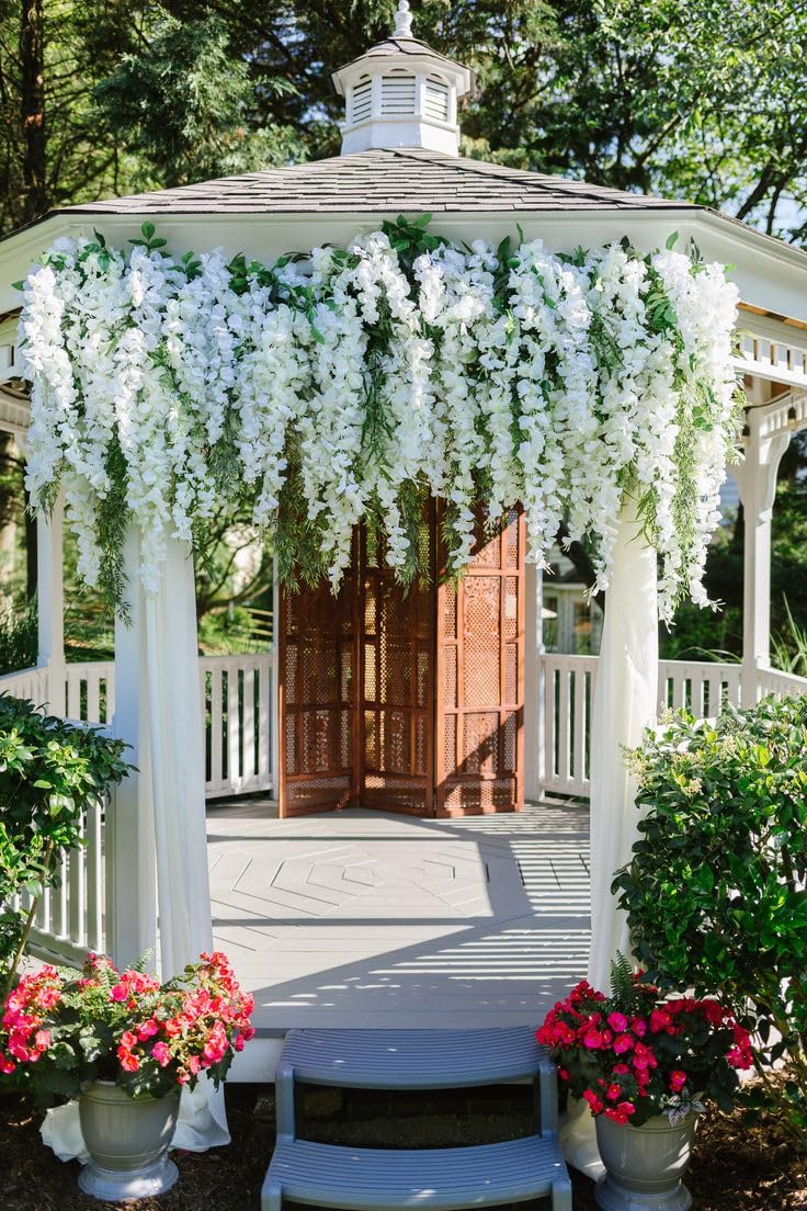Pack of 6 White Wisteria for Decoration