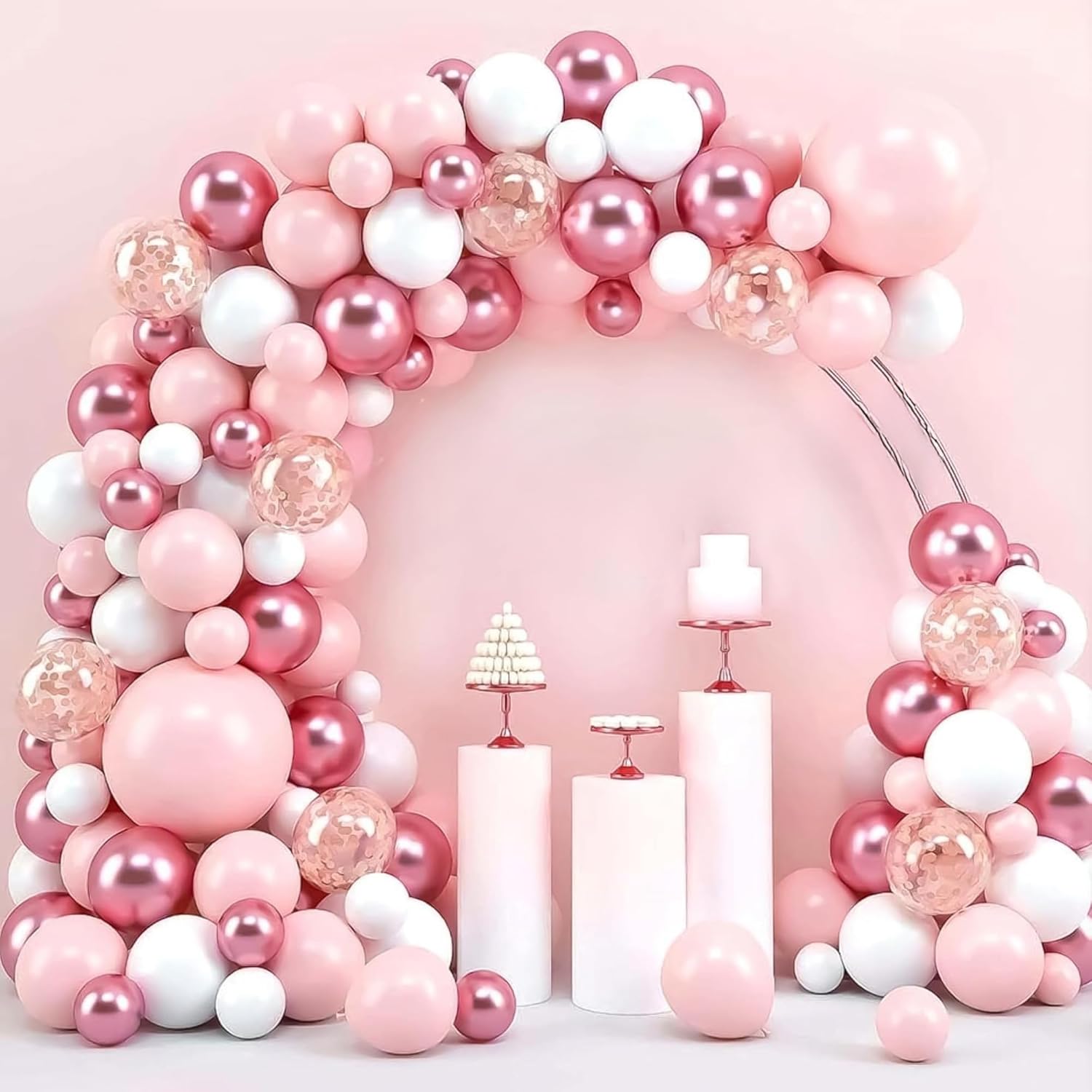 Pink & White Balloons Decoration Kit