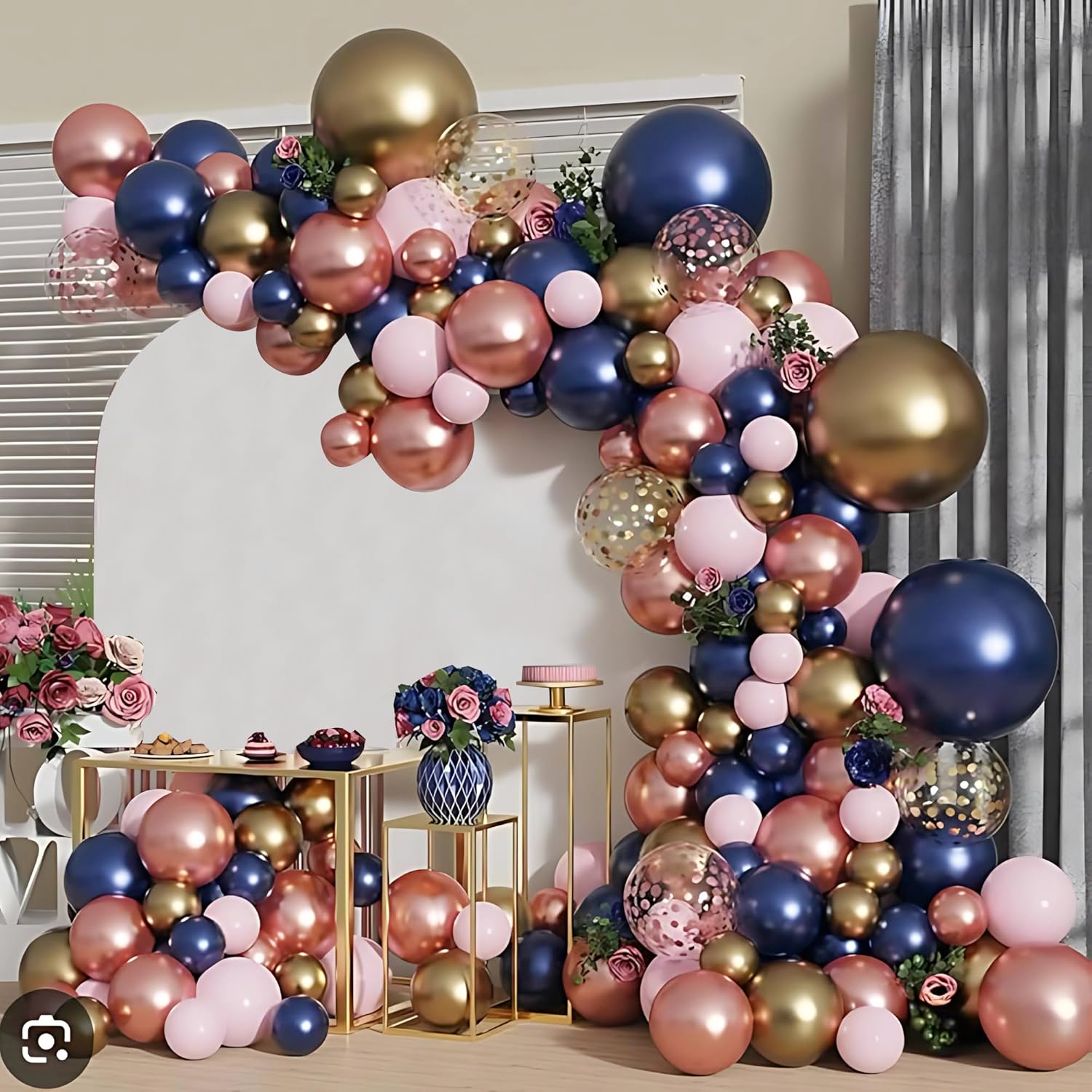 Golden and Navy Blue theme Balloon set for Decoration