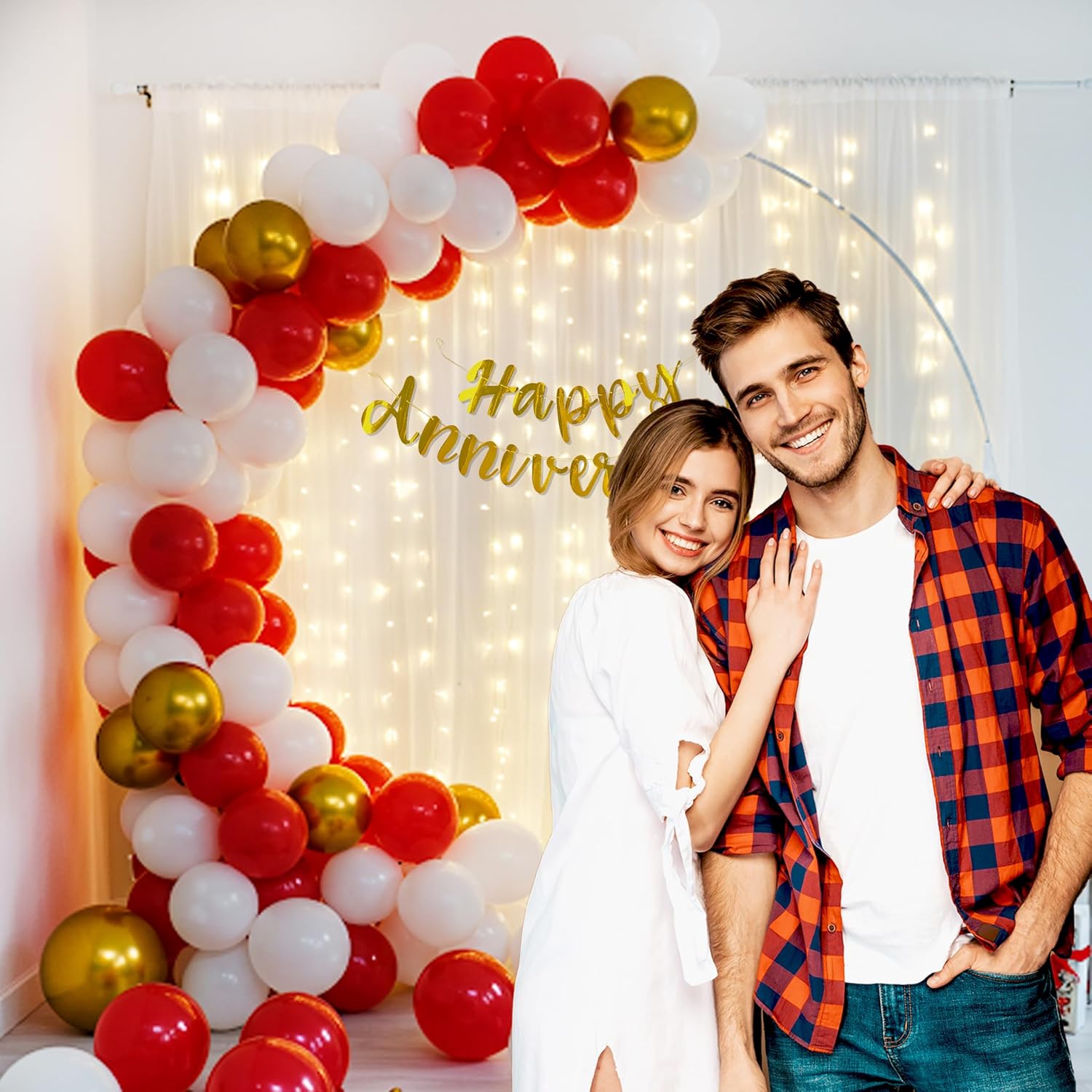 Anniversary  Theme Decor with Backdrop And Lights