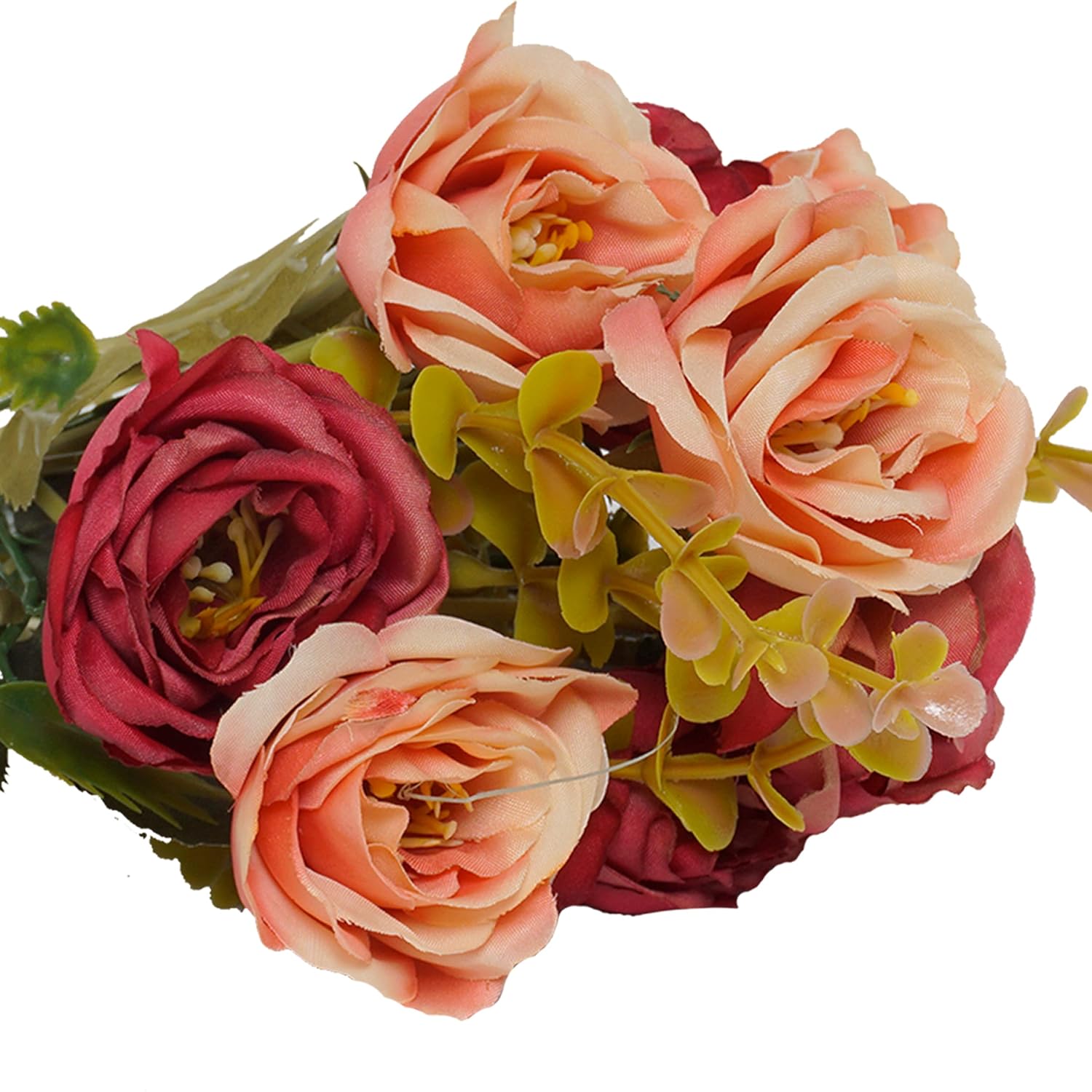 Red Fake Roses with Stems for DIY Home Decoration