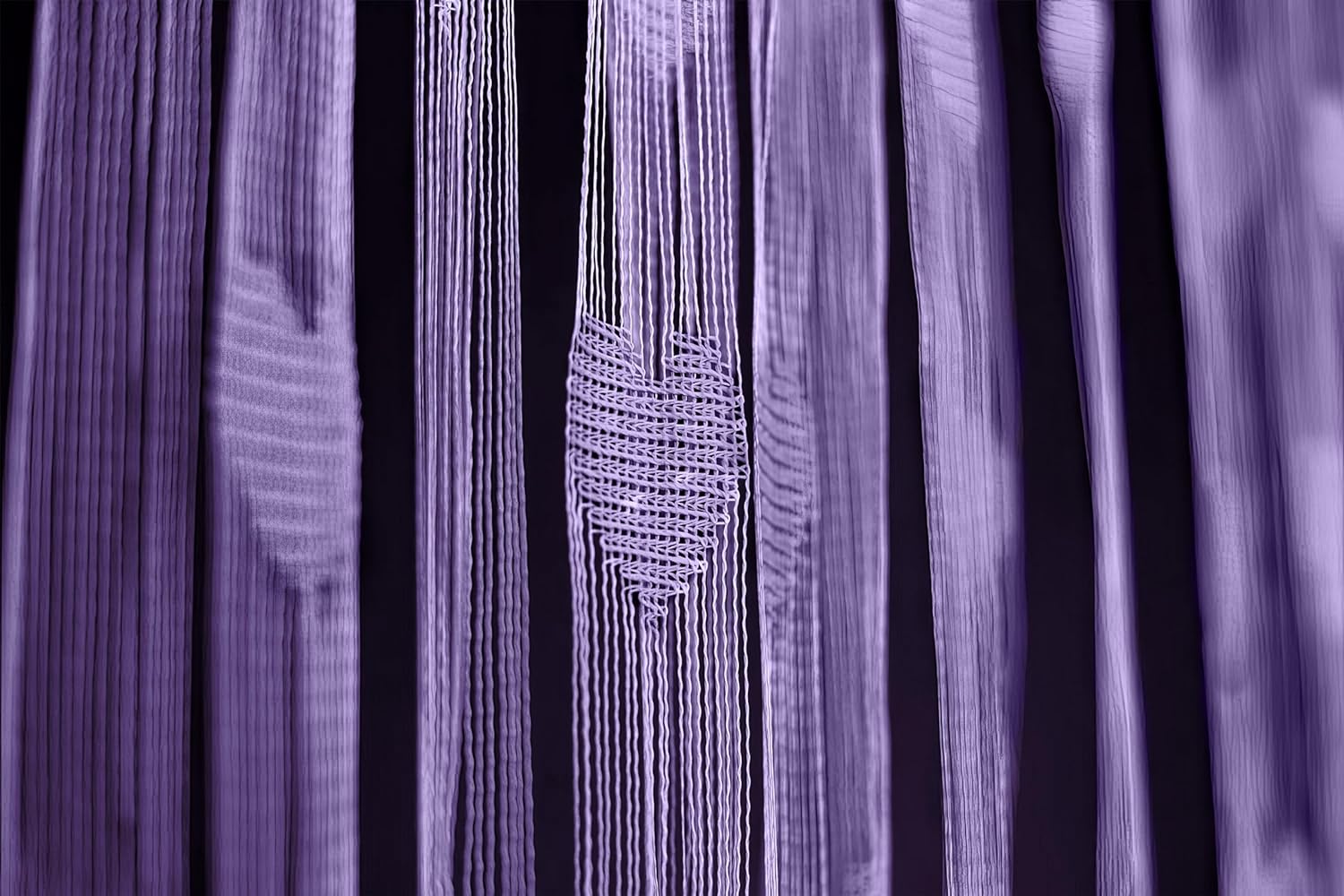 Purple String Heart Shape Net Sheer Curtains