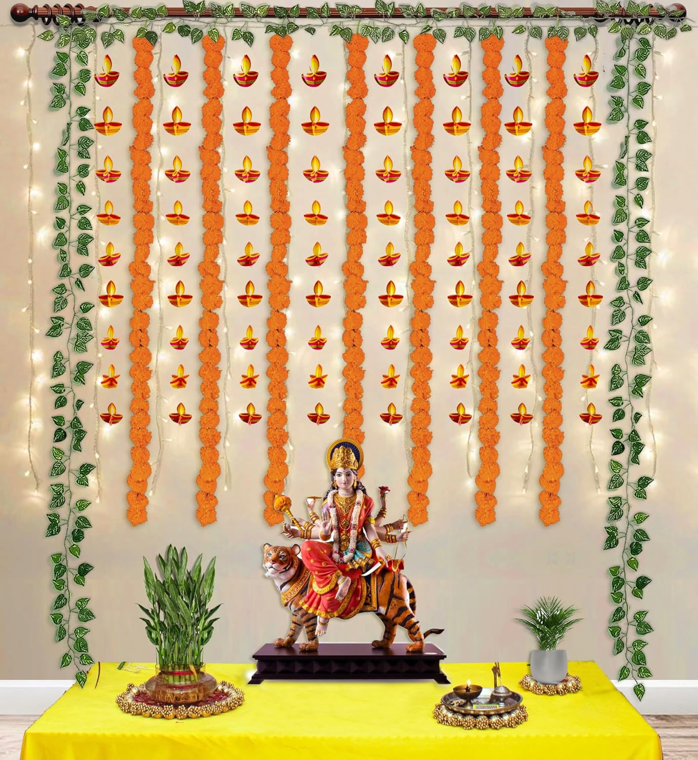 Decorate Diwali with Marigold, vines & Frills