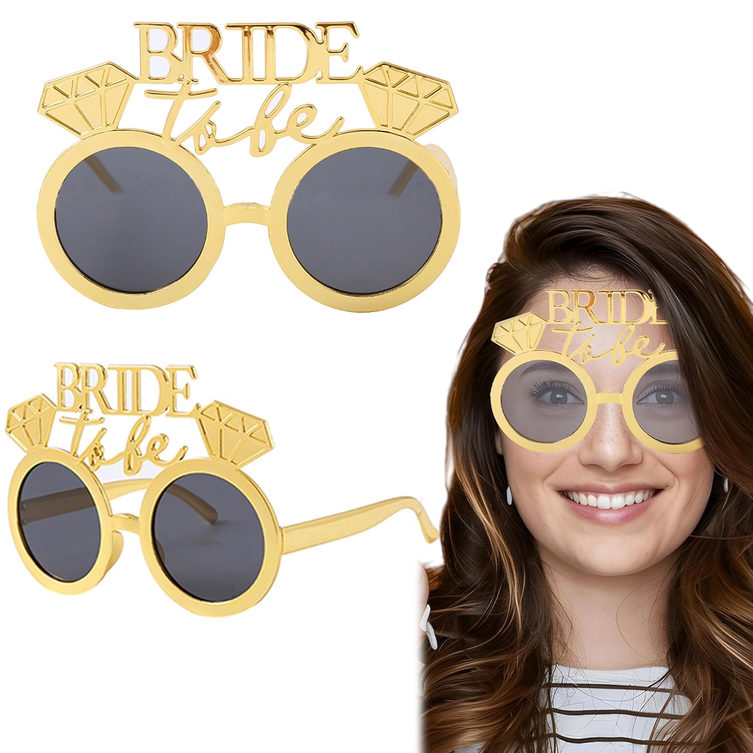 Bride to be golden glasses