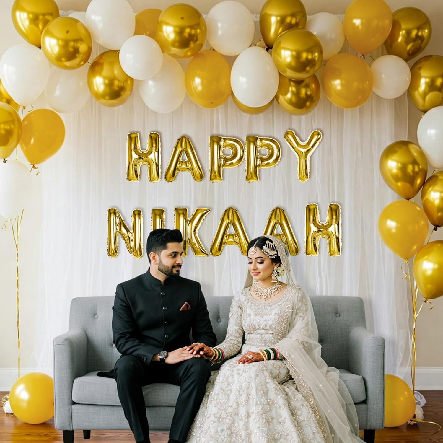 Happy Nikaah Backdrop Curtain for Decoration