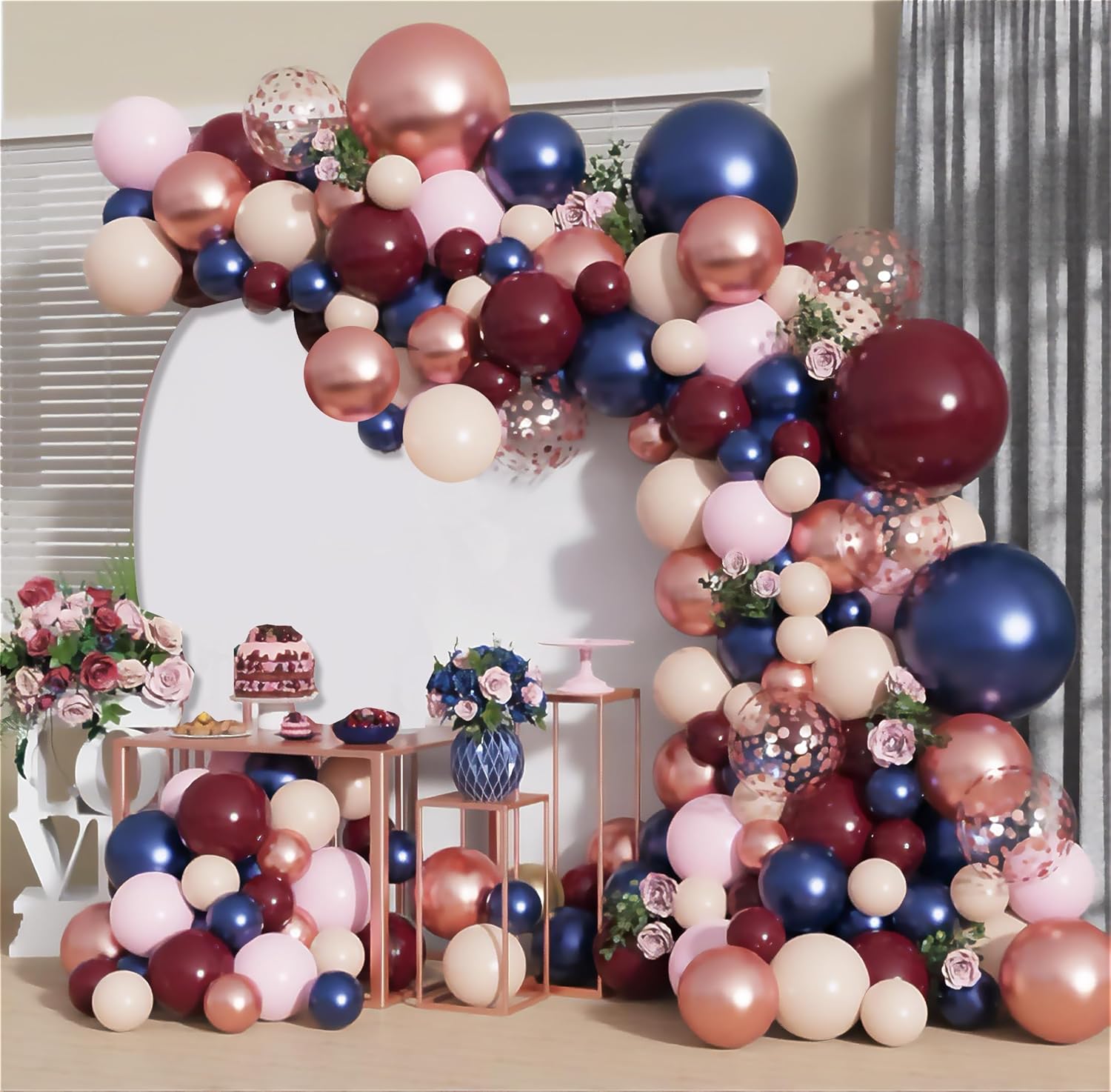 Rosegold Chrome Balloons Theme for Birthday decor