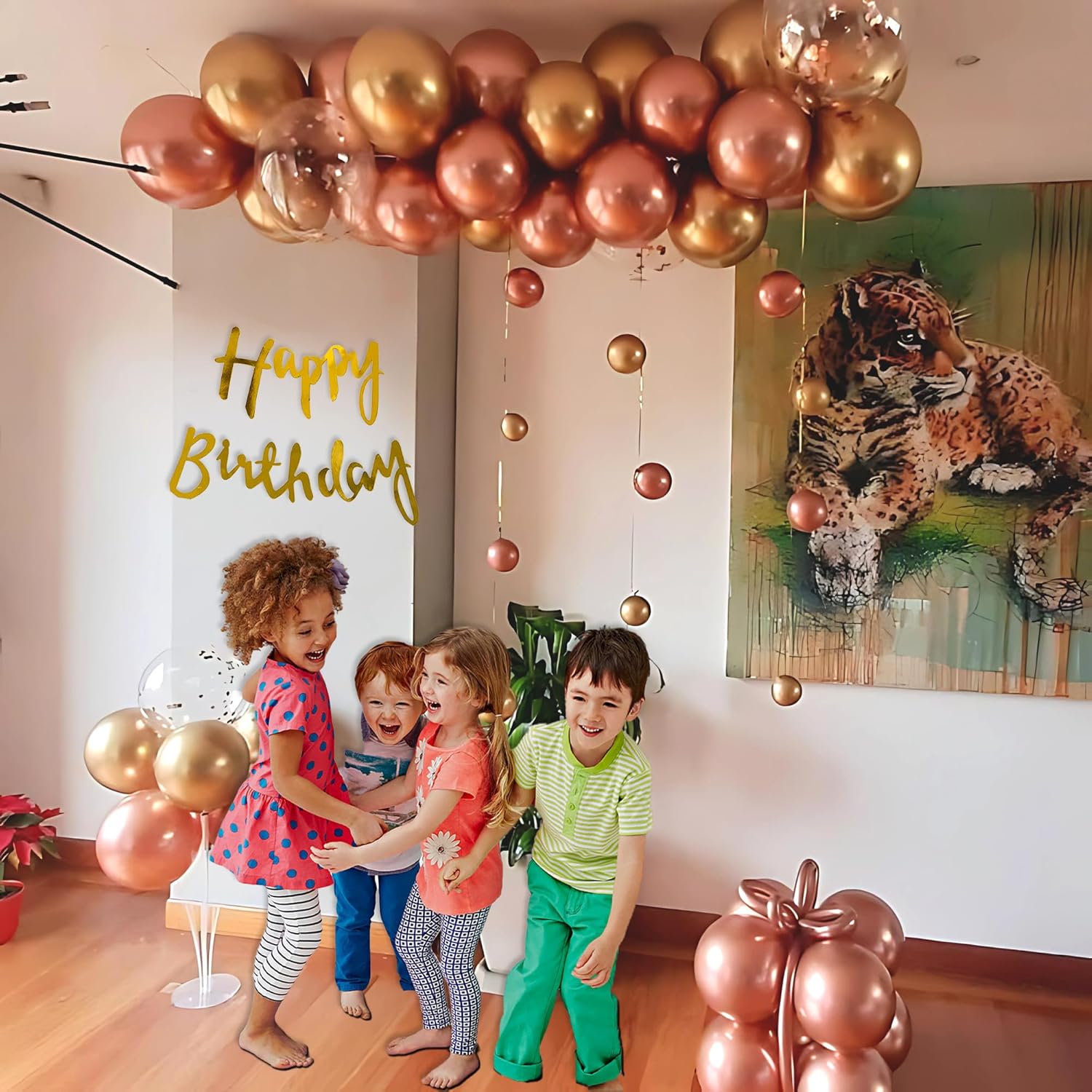 Gold & Rose Gold theme happy birthday decoration