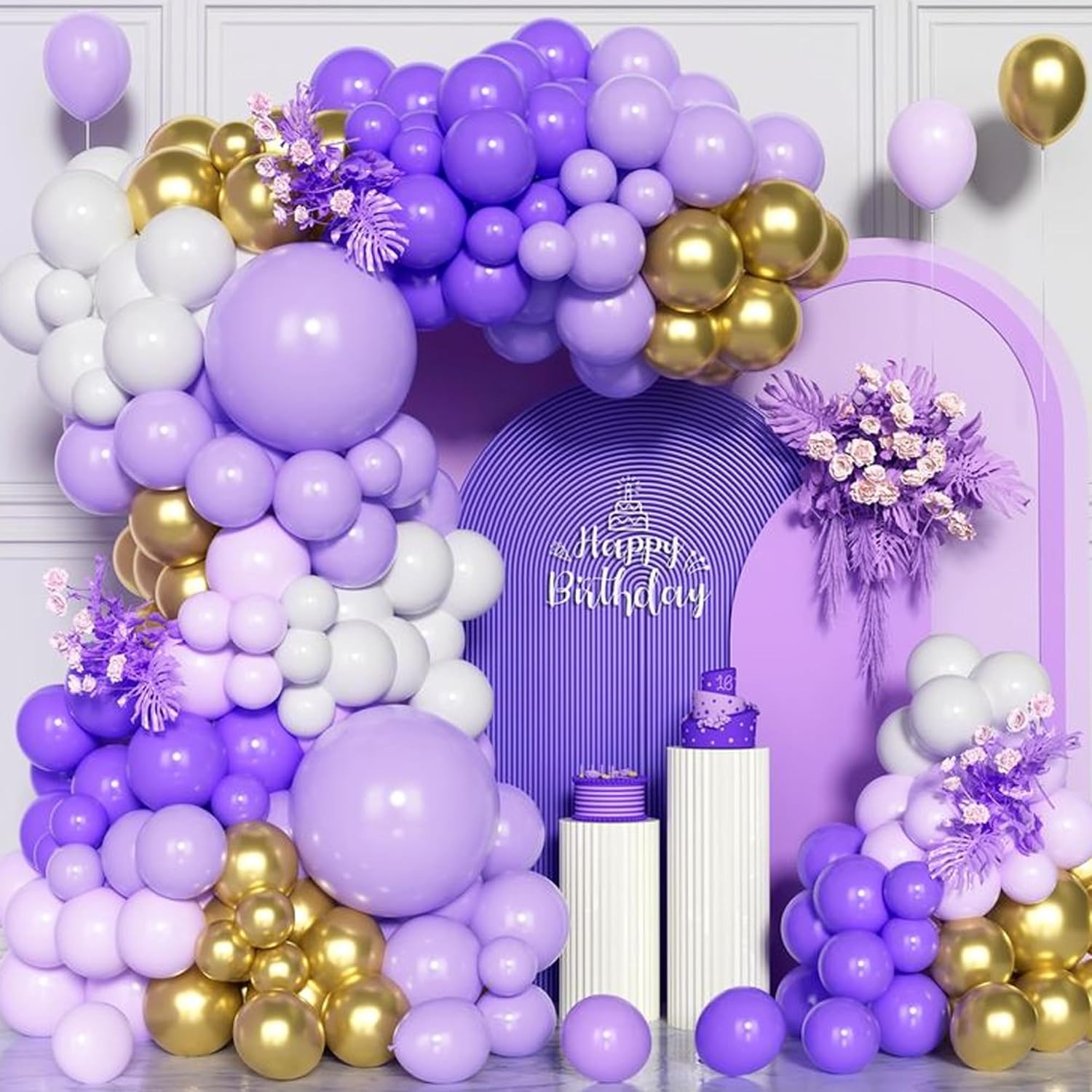Purple & White Balloon combo
