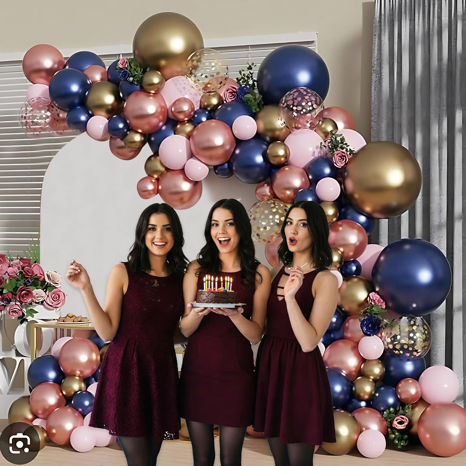 Golden and Navy Blue theme Balloon set for Decoration