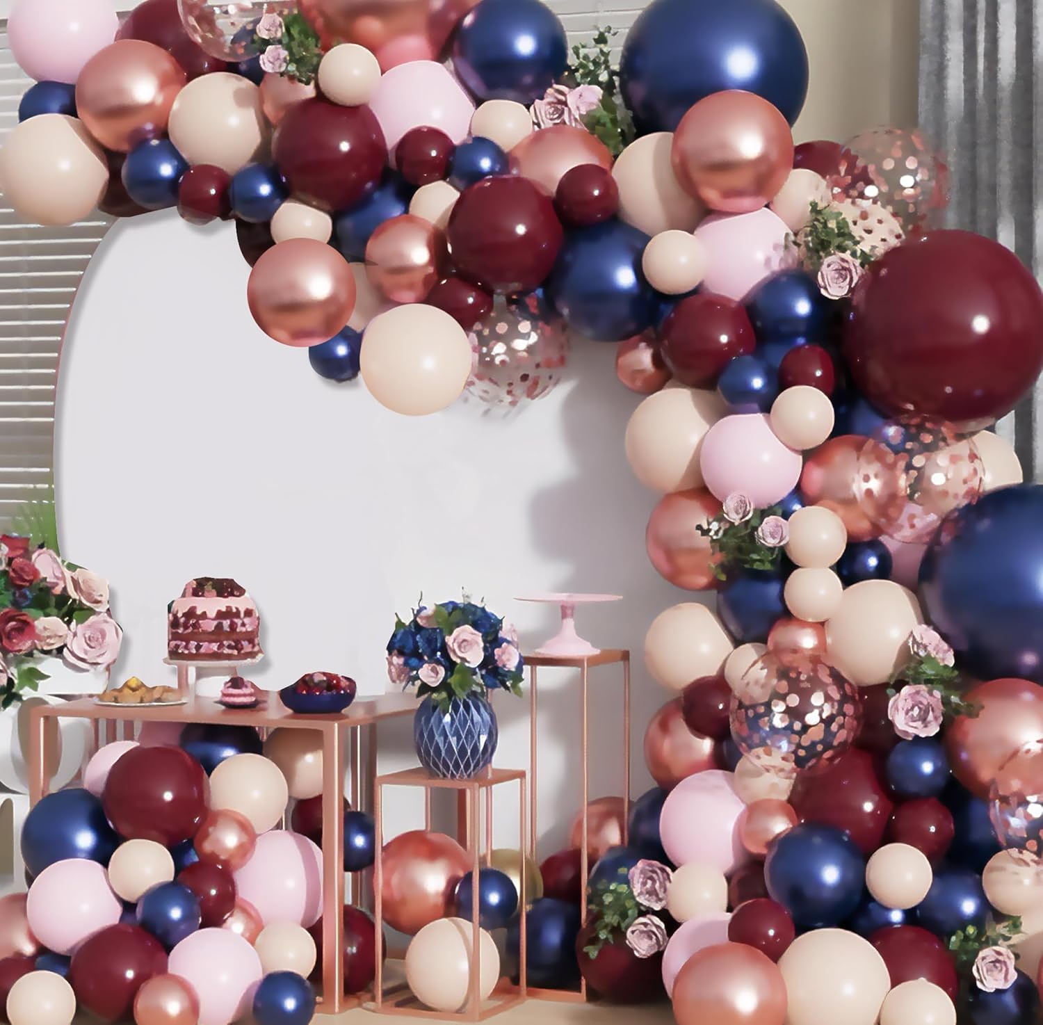 Rosegold Chrome Balloons Theme for Birthday decor