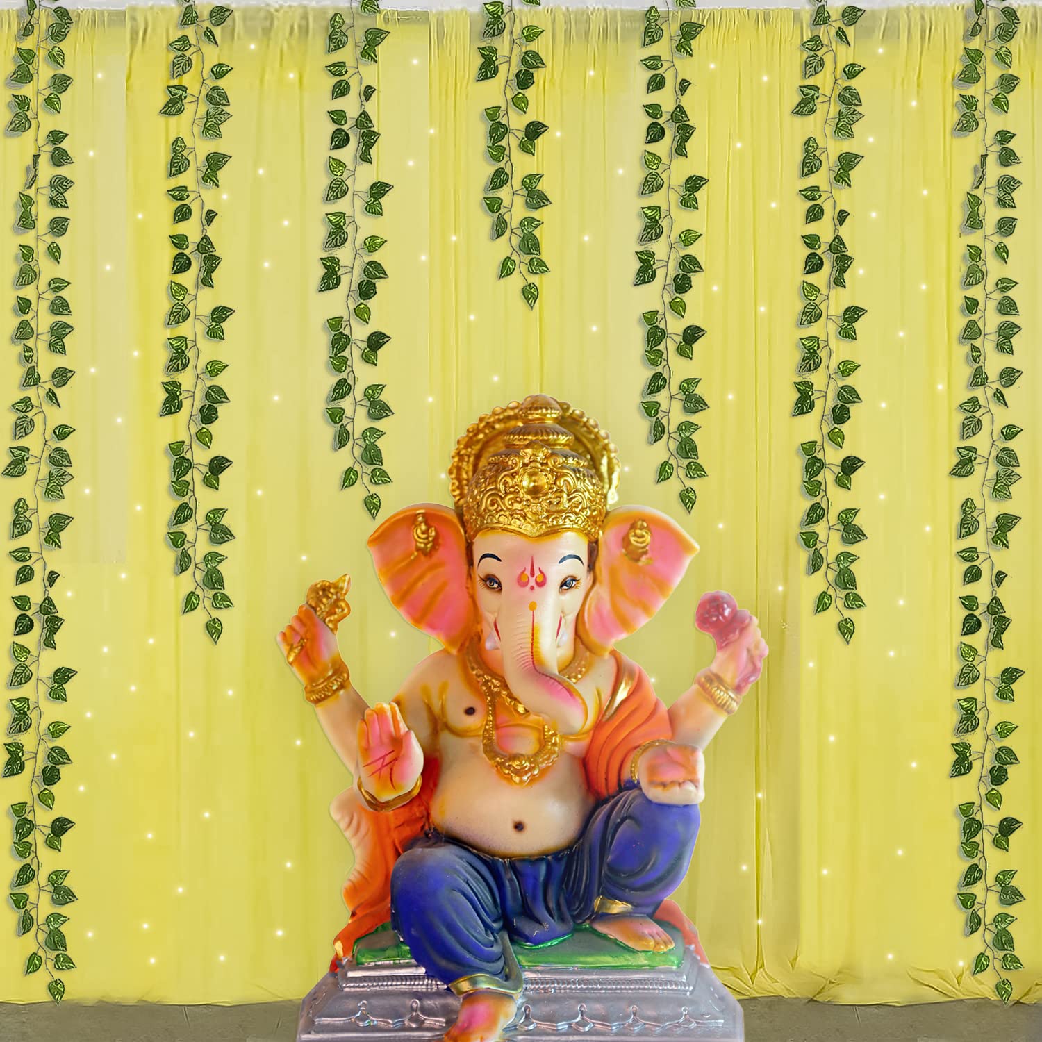 yellow net backdrop