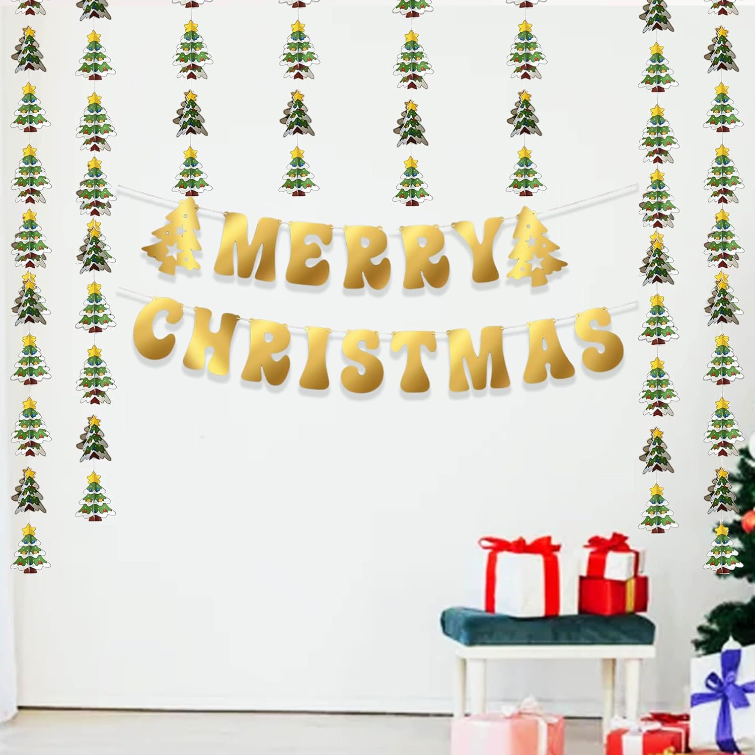Tree frill with Merry Christmas Banner