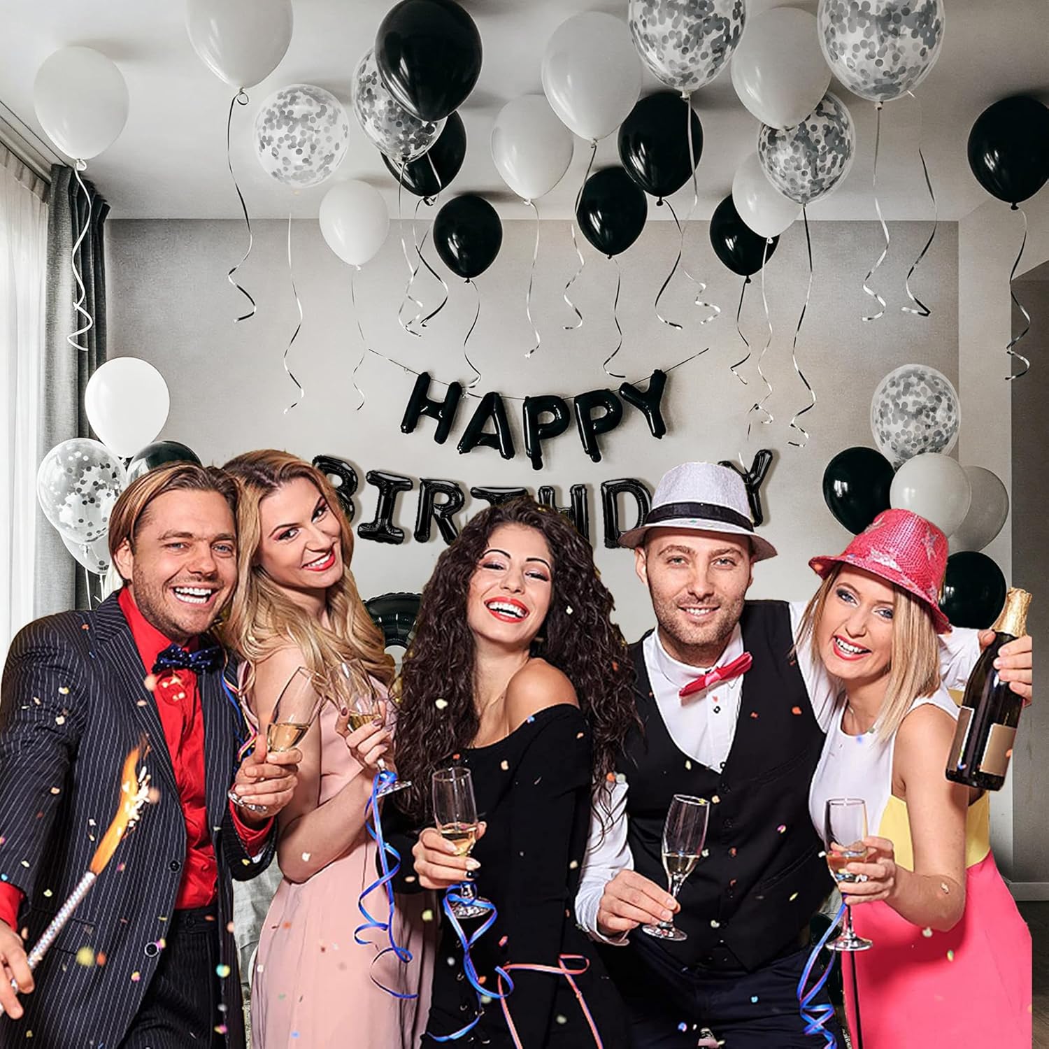 Black and White Theme Birthday Decoration