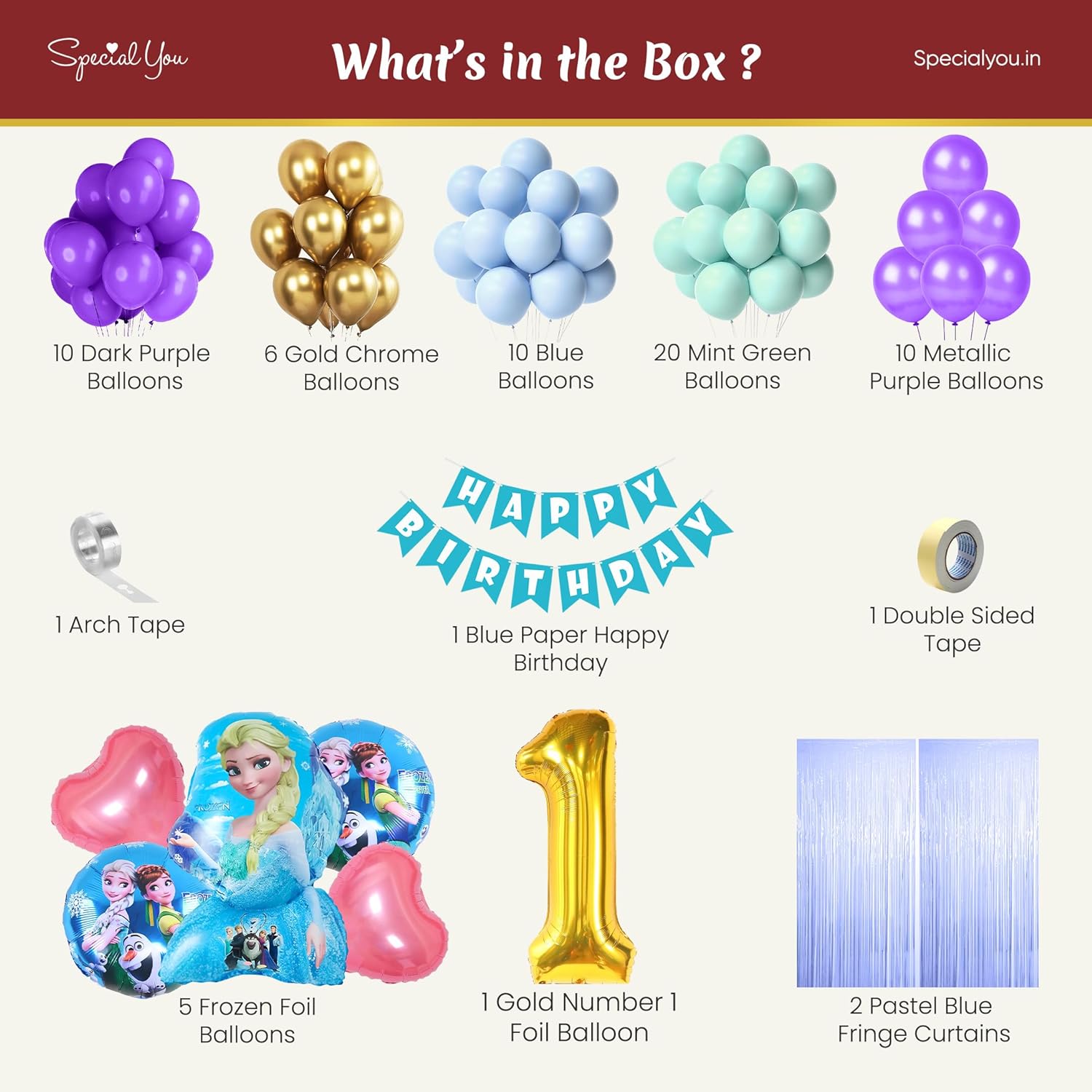 Frozen Elsa's 1st Birthday Party Decoration Kit