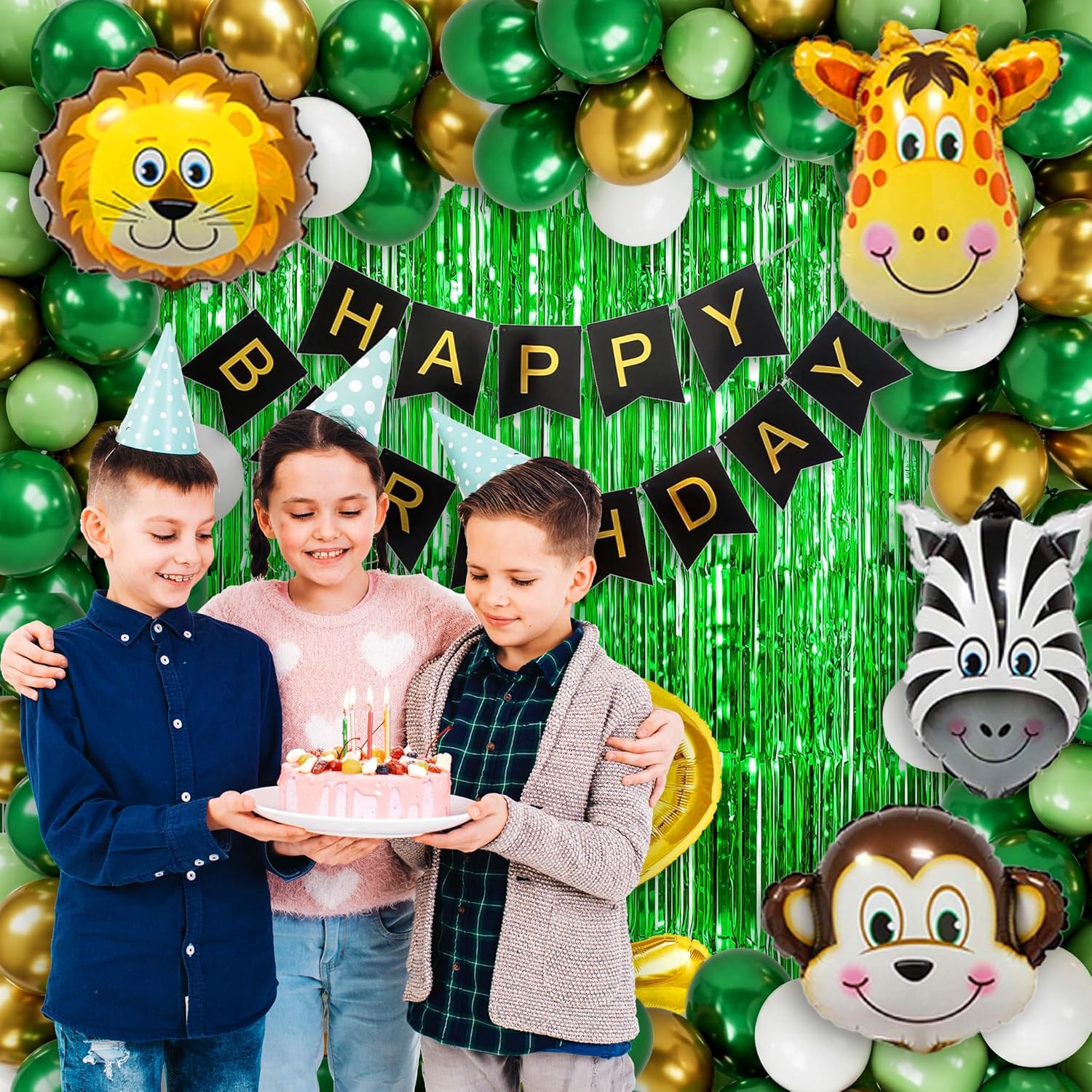 Jungle Theme Birthday With Animal Foil Balloon