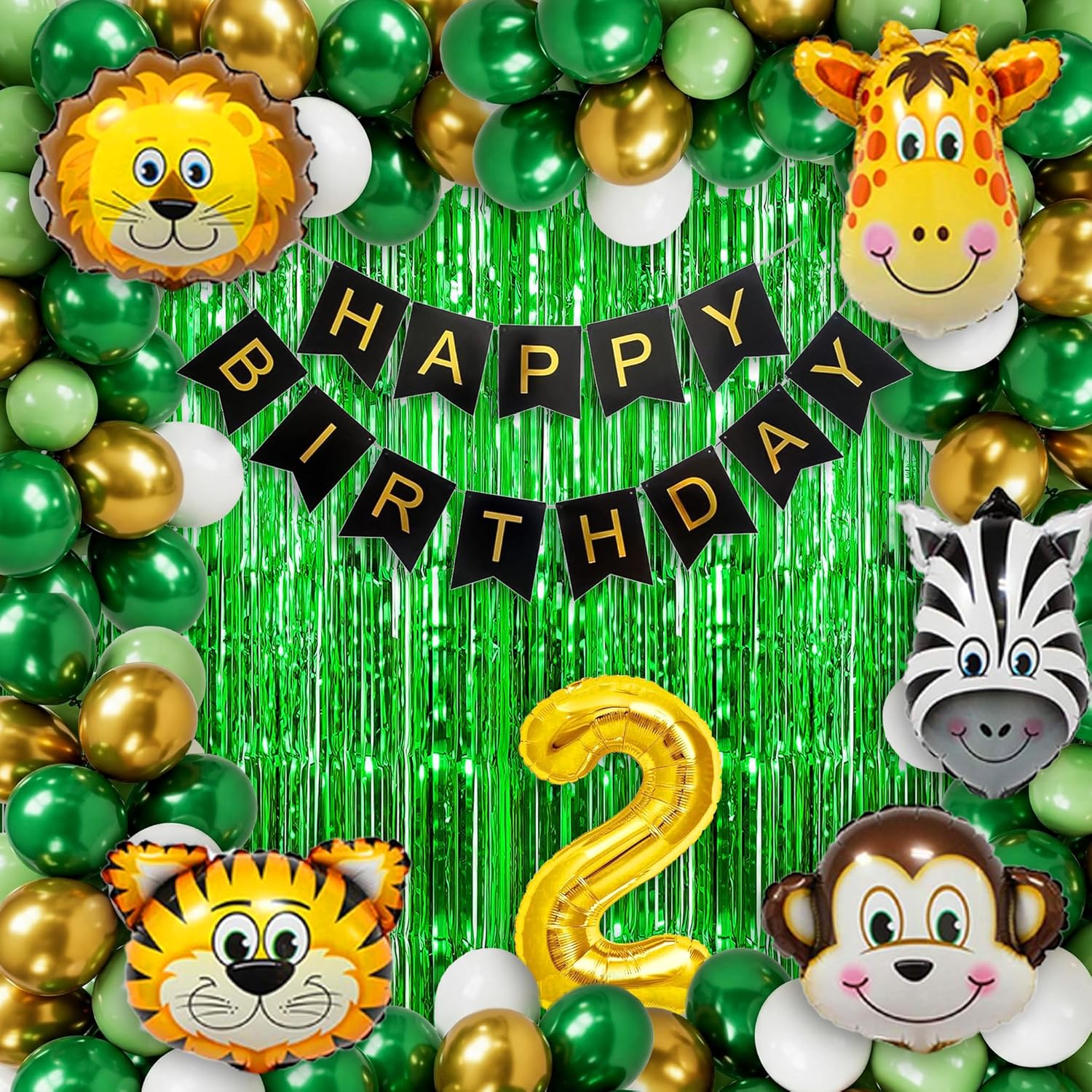 Jungle Theme Birthday With Animal Foil Balloon