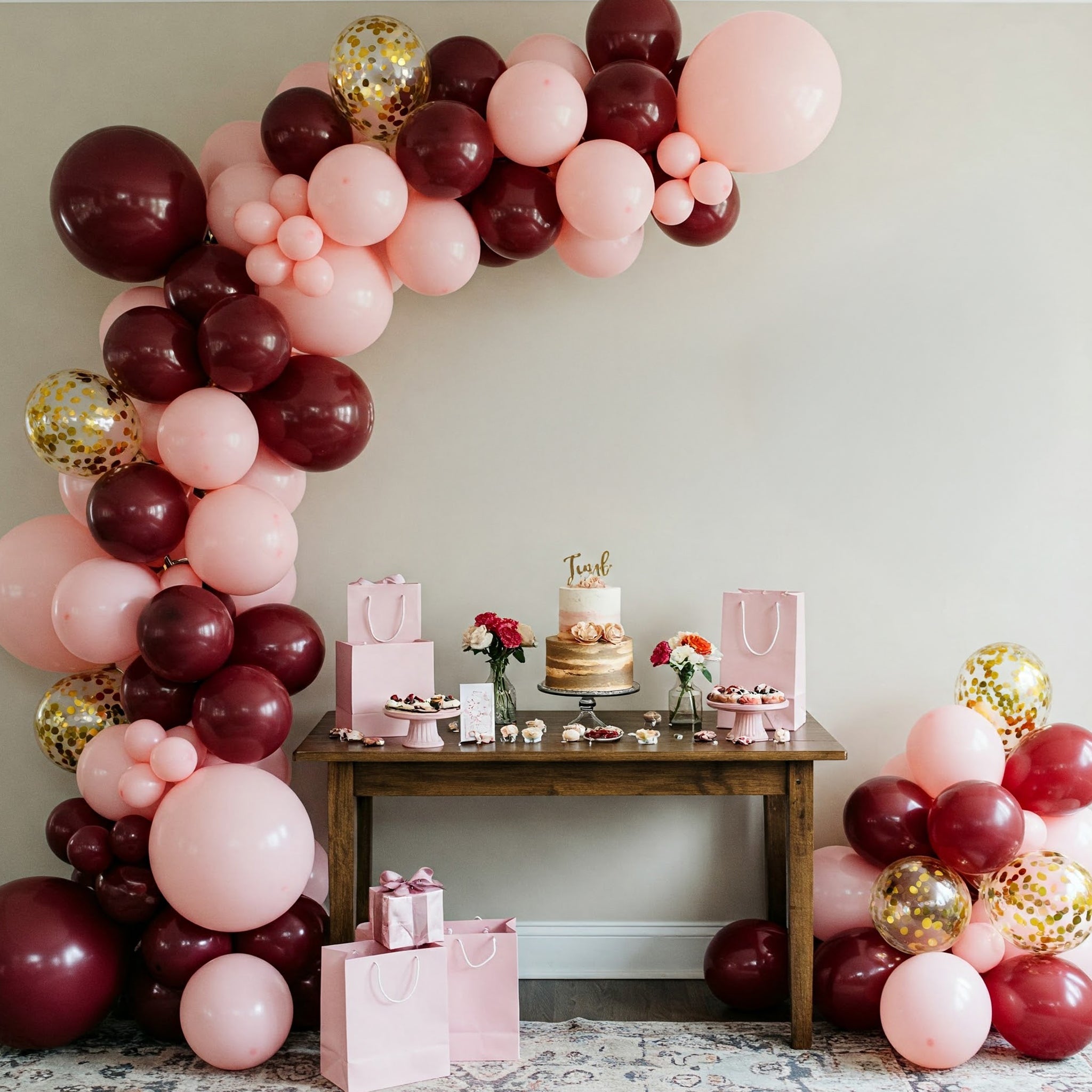 Burgundy & Pink Balloon combo