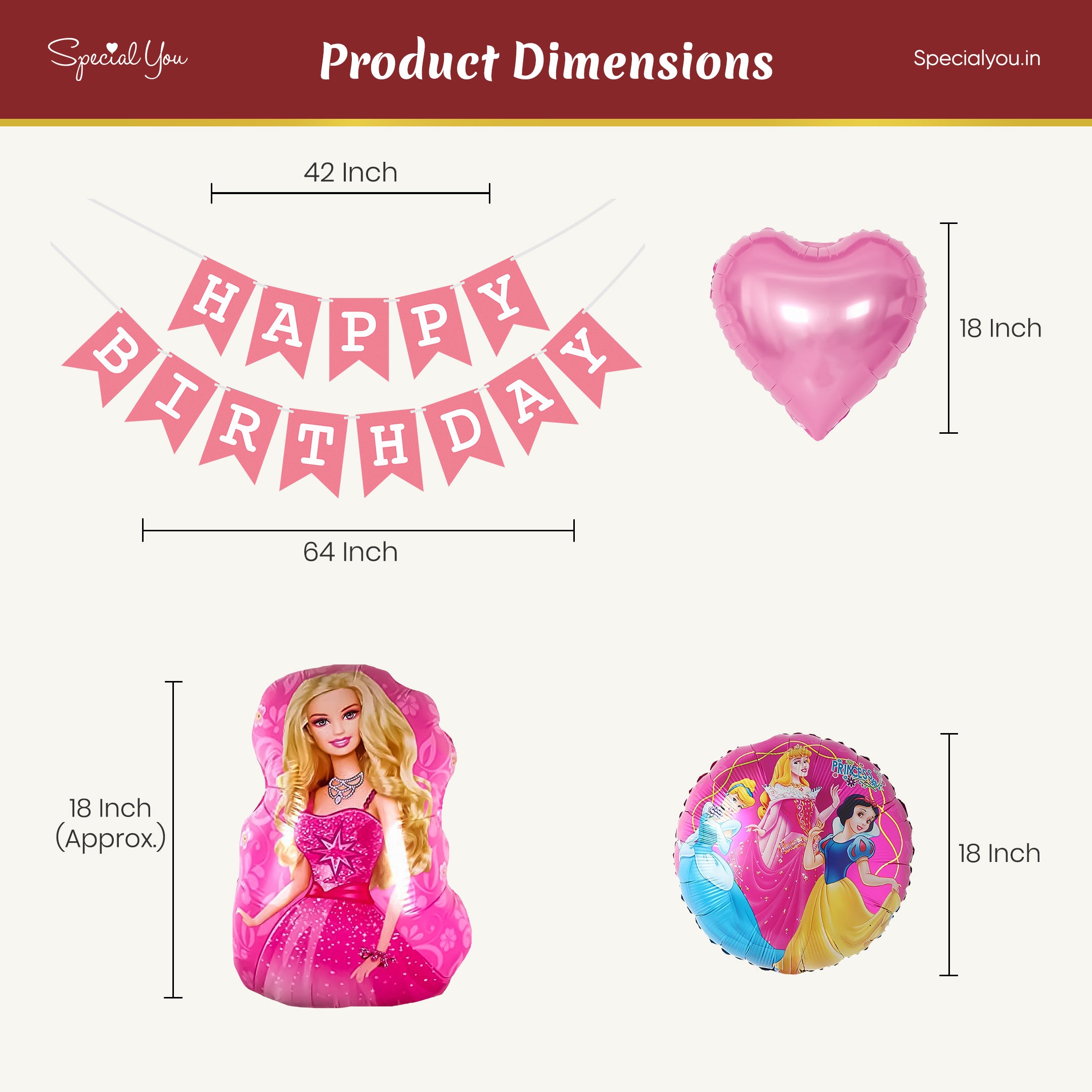Barbie Theme Birthday Decoration Kit for Girls
