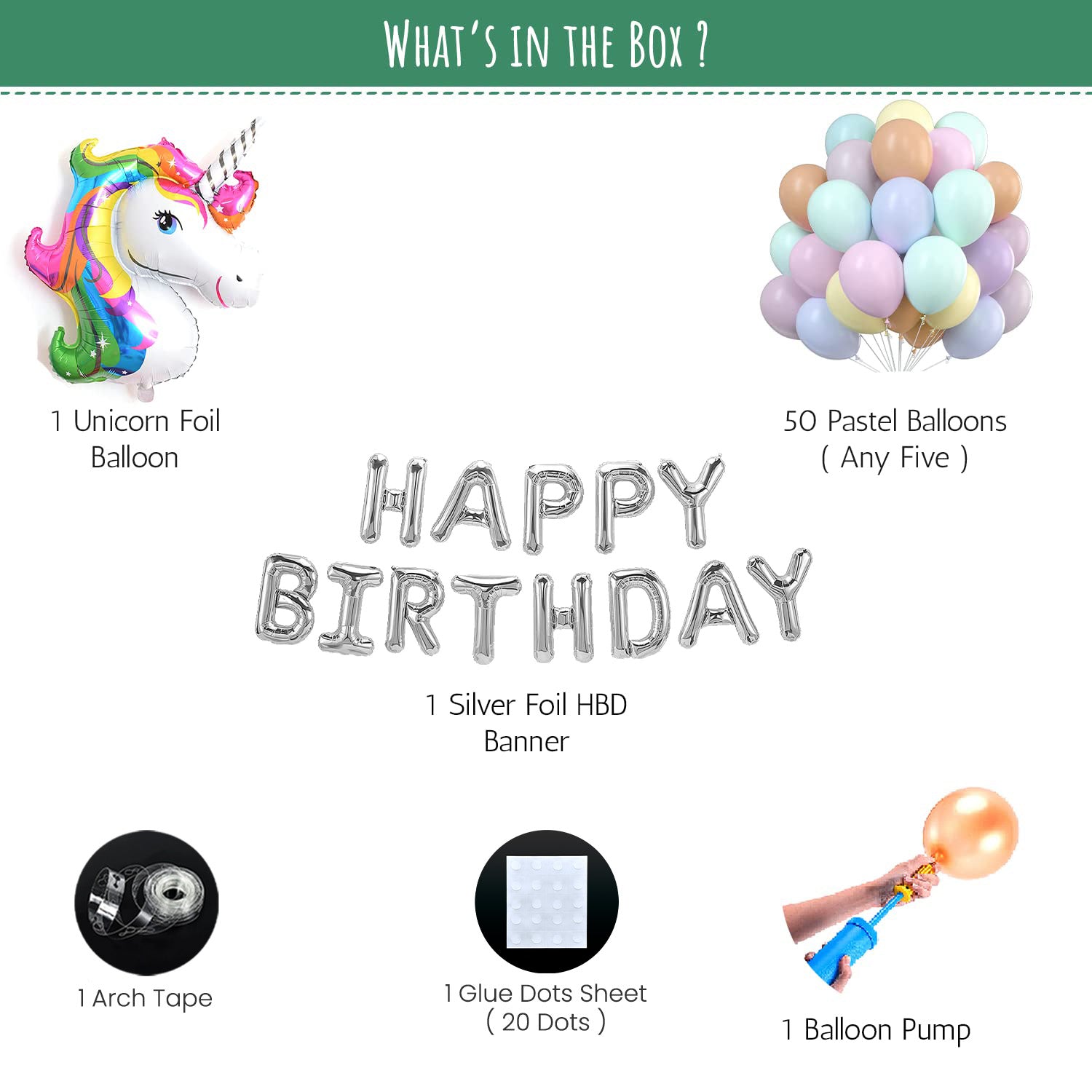 Unicorn theme birthday with rainbow balloons| balloon kit for kids