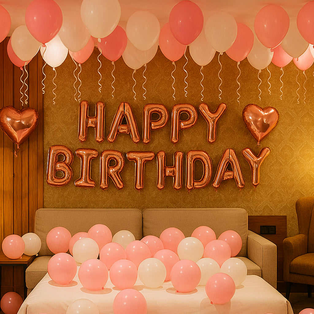 Decorate your birthday with Pastel Pink & White Balloons