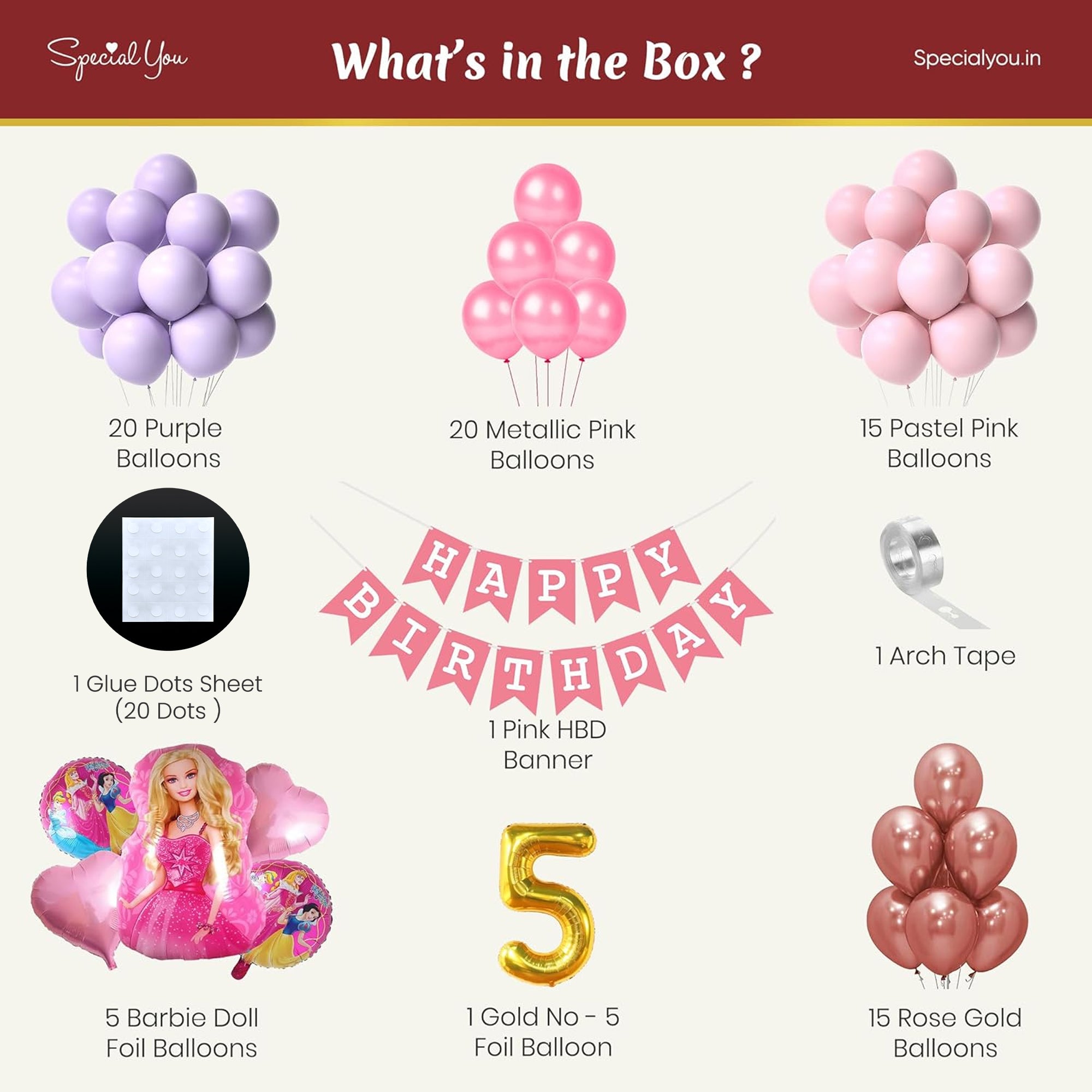 Barbie's Five-bulous DIY Birthday Decoration Kit