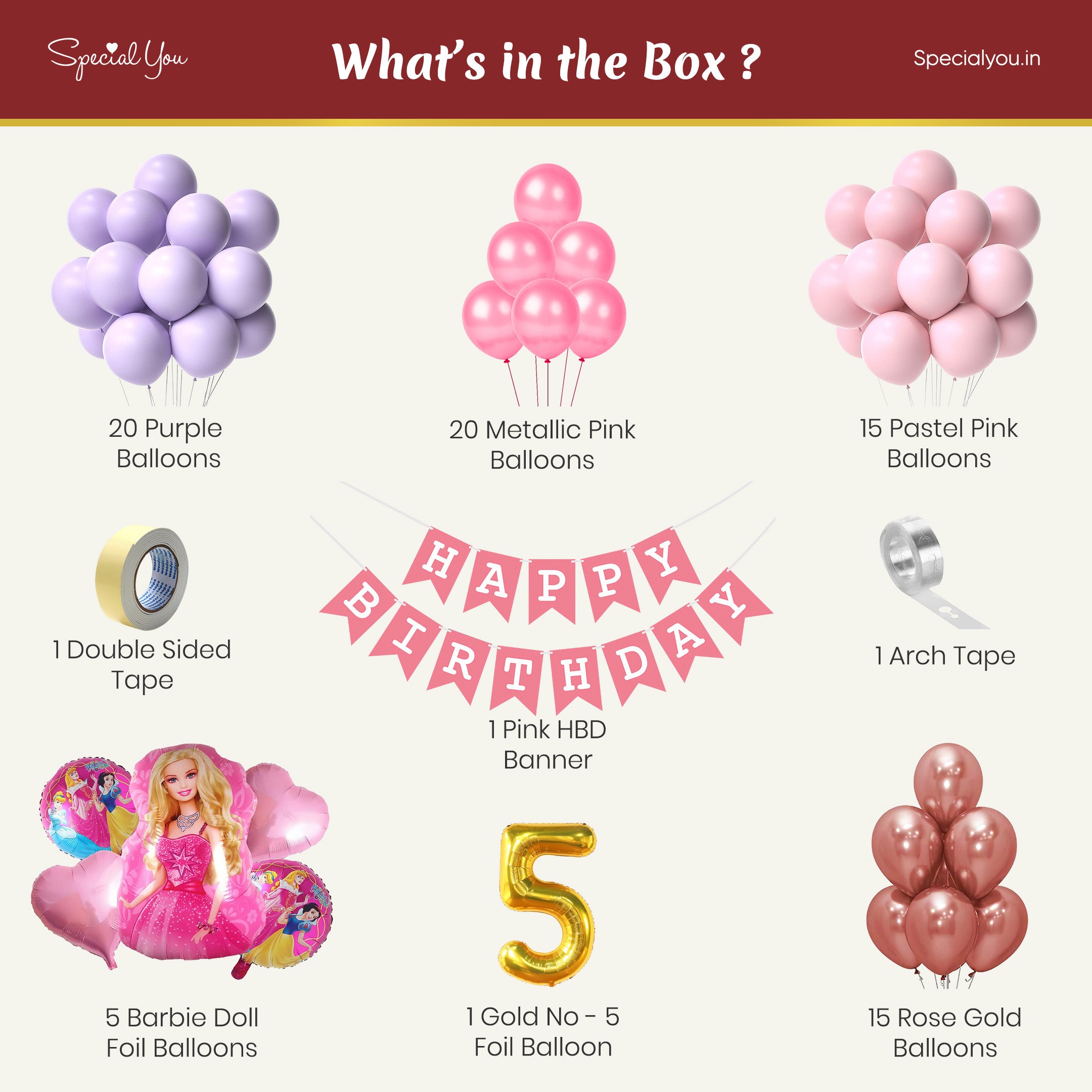 Barbie's Five-bulous DIY Birthday Decoration Kit