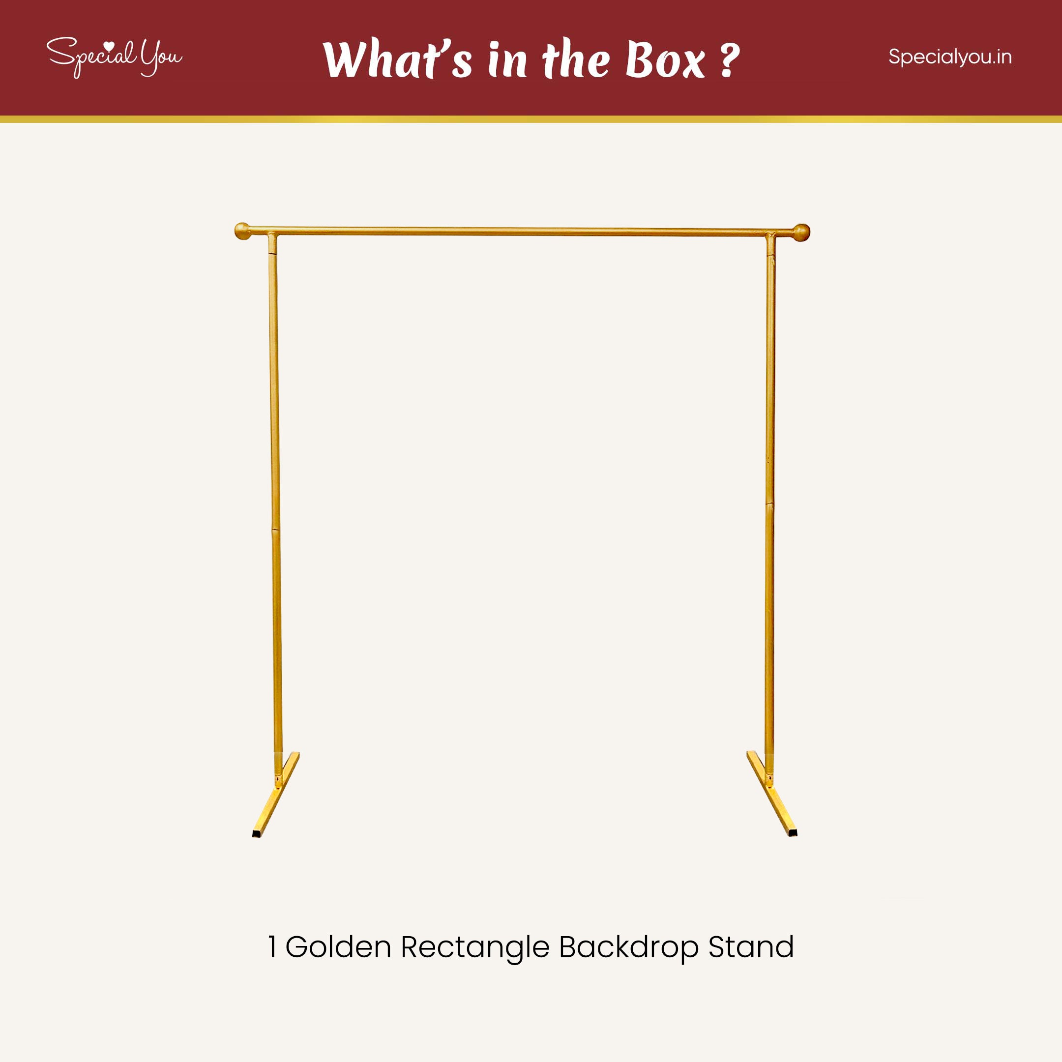 Rectangular Metal Golden Stand (2.5*1.7 ft)