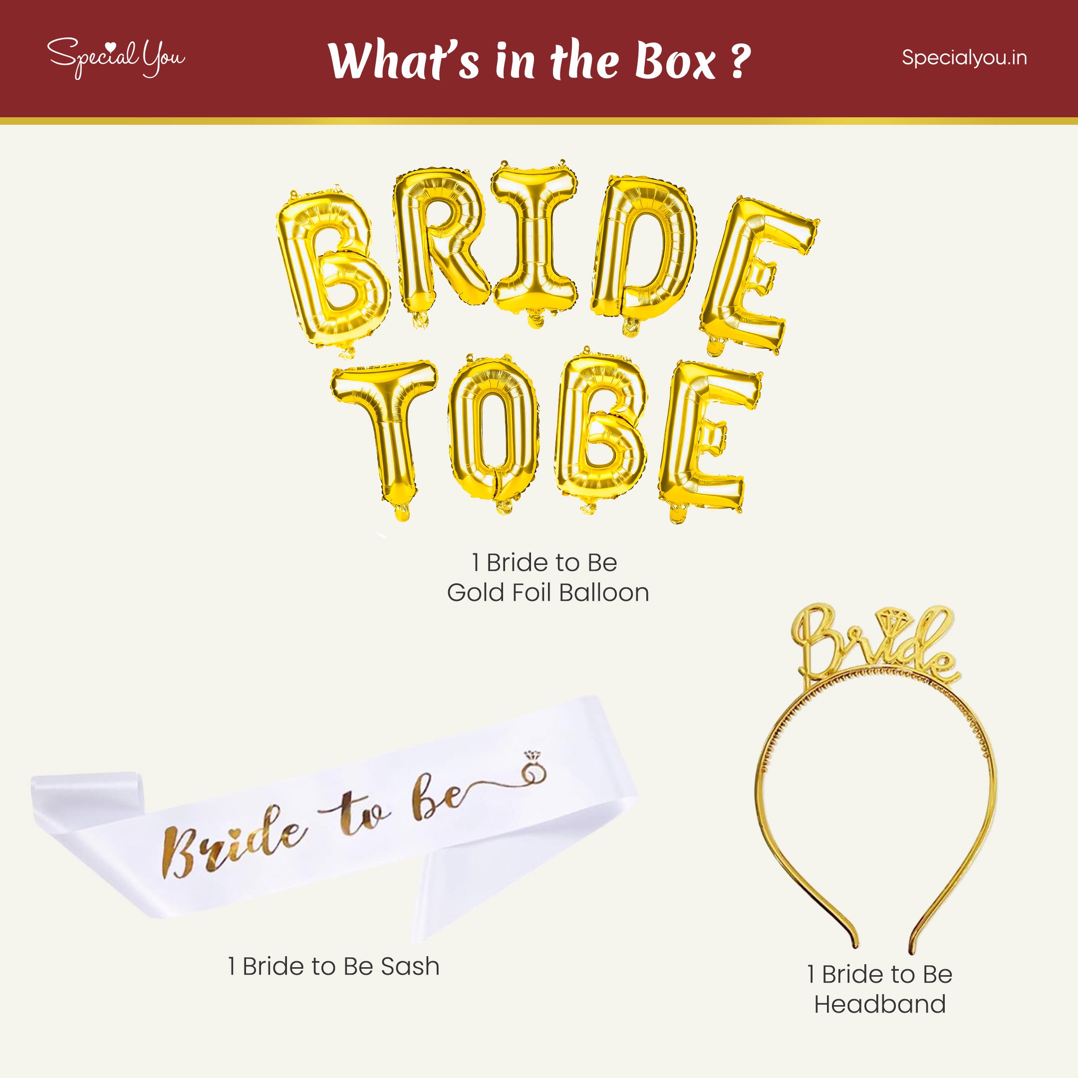 Gold Bride to Be Decor Kit for Bachelorette Party