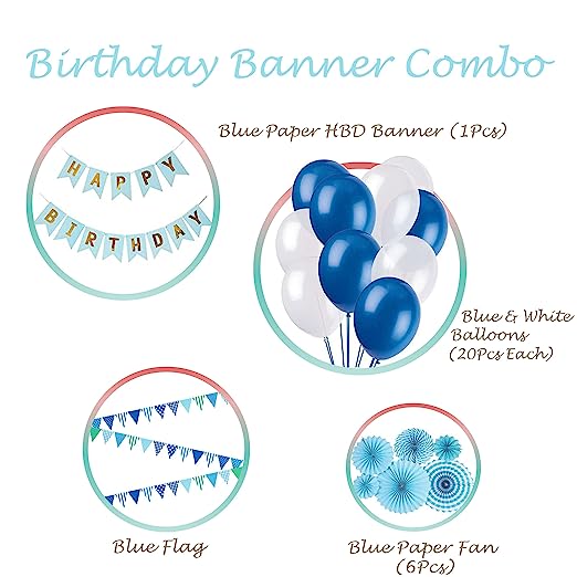 Blue theme Happy Birthday decor