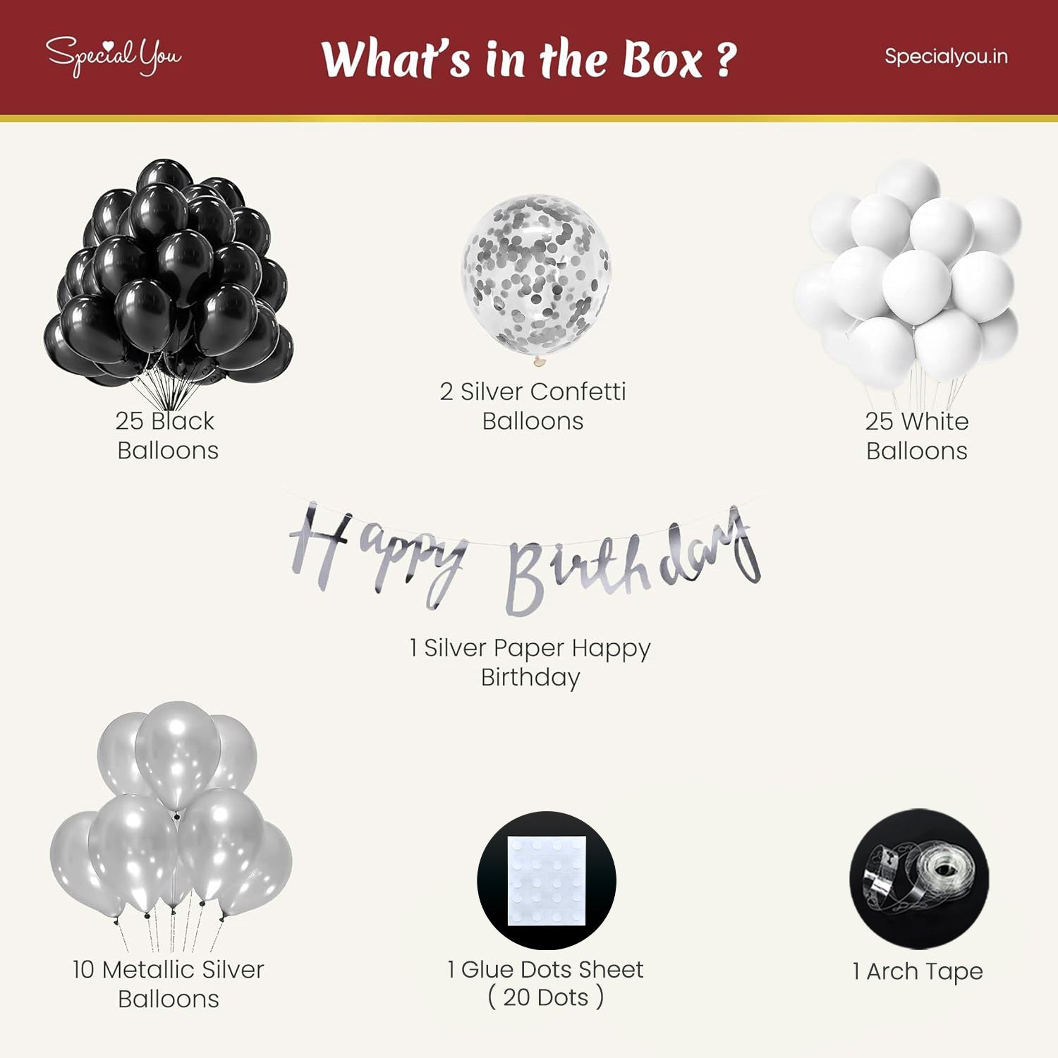 Retro Metallic DIY Birthday Decoration Kit