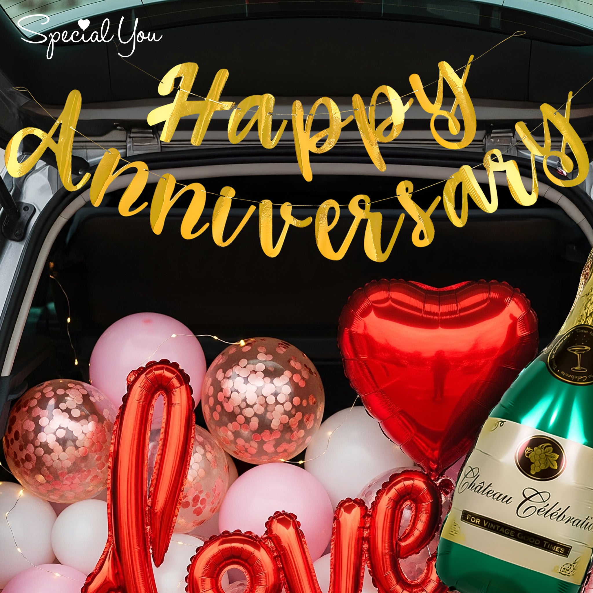 Champagne Love Car Boot Decoration