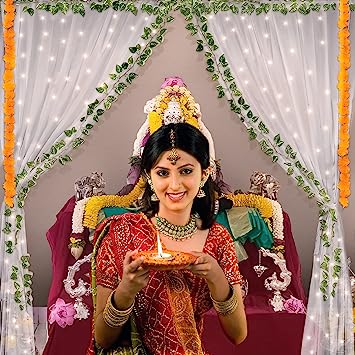 Pooja Room Decoration Items With Net Curtains