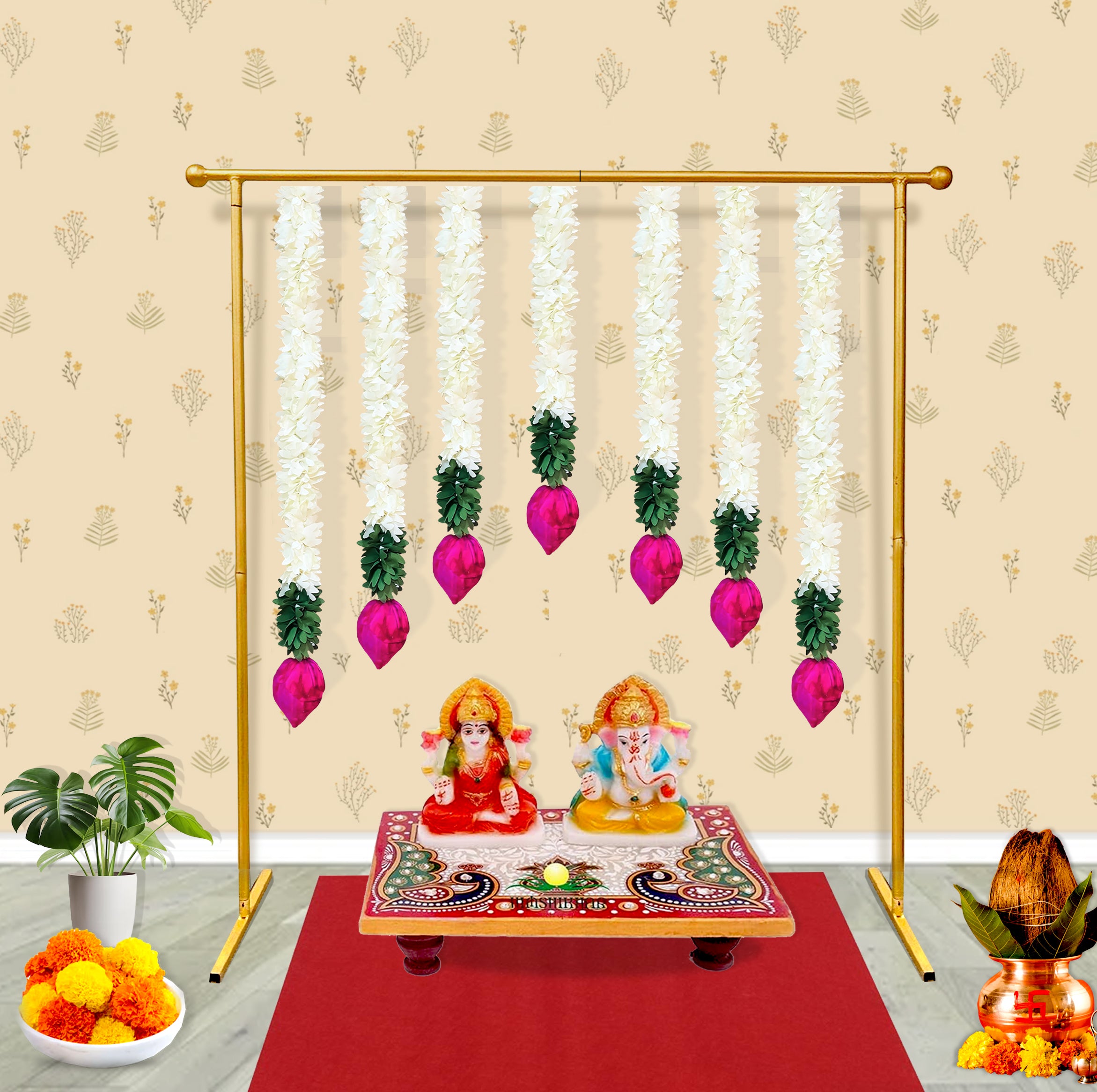Rectangular Metal Golden Stand (2.5*1.7 ft)